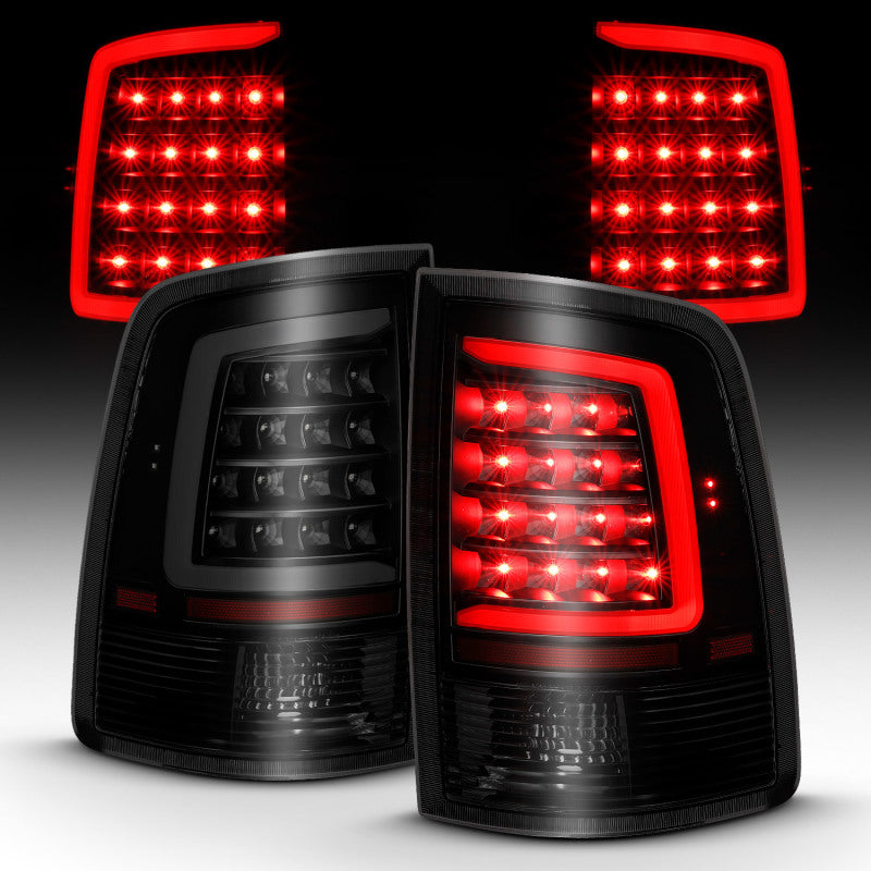 ANZO 2009-2018 Dodge Ram 1500 LED Taillight Plank Style Black w/Smoke Lens 311319