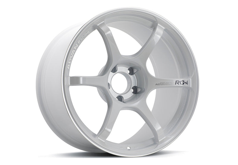 Advan RG-4 18x7.5 +47 5-114.3 Racing White Metallic & Ring Wheel YA48F47MWMR