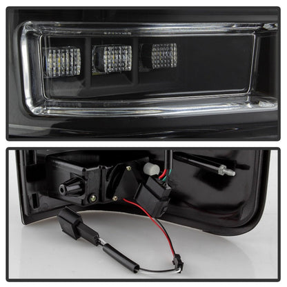 Spyder 04-08 Ford F-150 Projector Tail Lights - Light Bar DRL LED - Black ALT-YD-FF15004V2-LBLED-BK 5084170