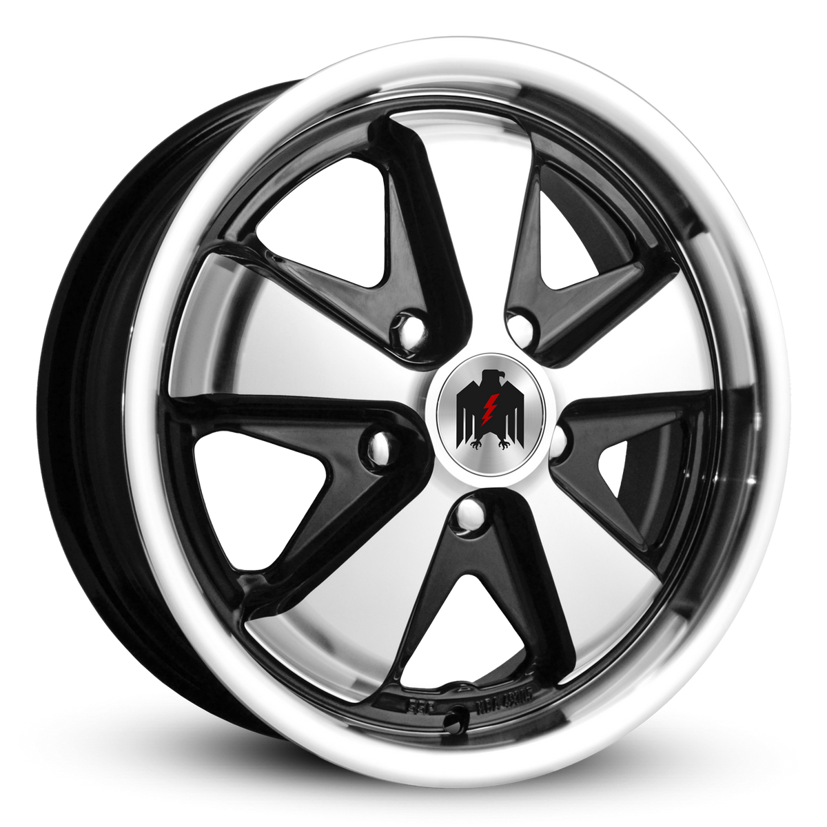 Klassik Rader 911 15x4.5 +45 5x130mm 71.6mm Gloss Black/Machined Face&Lip