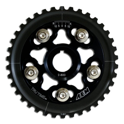 AEM Electronics Tru-Time Cam Gear Black 5-Bolt Honda D15B7 D16A6 & D16Z6