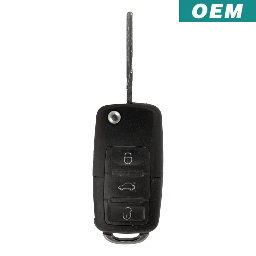 Volkswagen 2002-2011 OEM 4 Button Flip Key Remote NBG92596263 / 1J0 959 753 DC