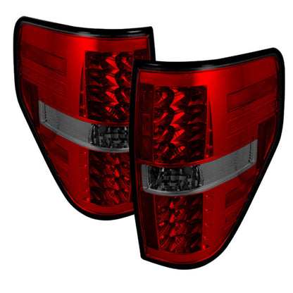 Spyder Ford F150 09-14 LED Tail Lights Red Smoke ALT-YD-FF15009-LED-RS 5012012