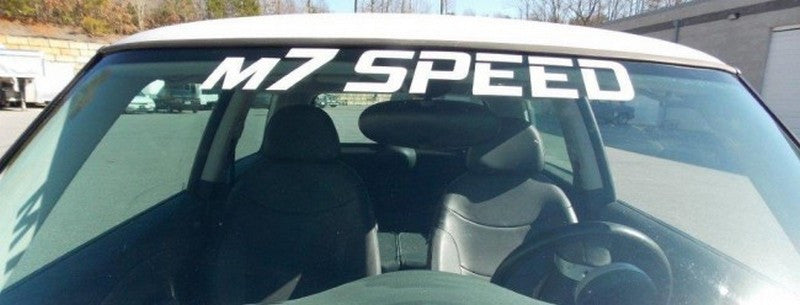 "M7 Speed"  Windshield Banner | Red | Straight (R58, R59)  3.5" Tall