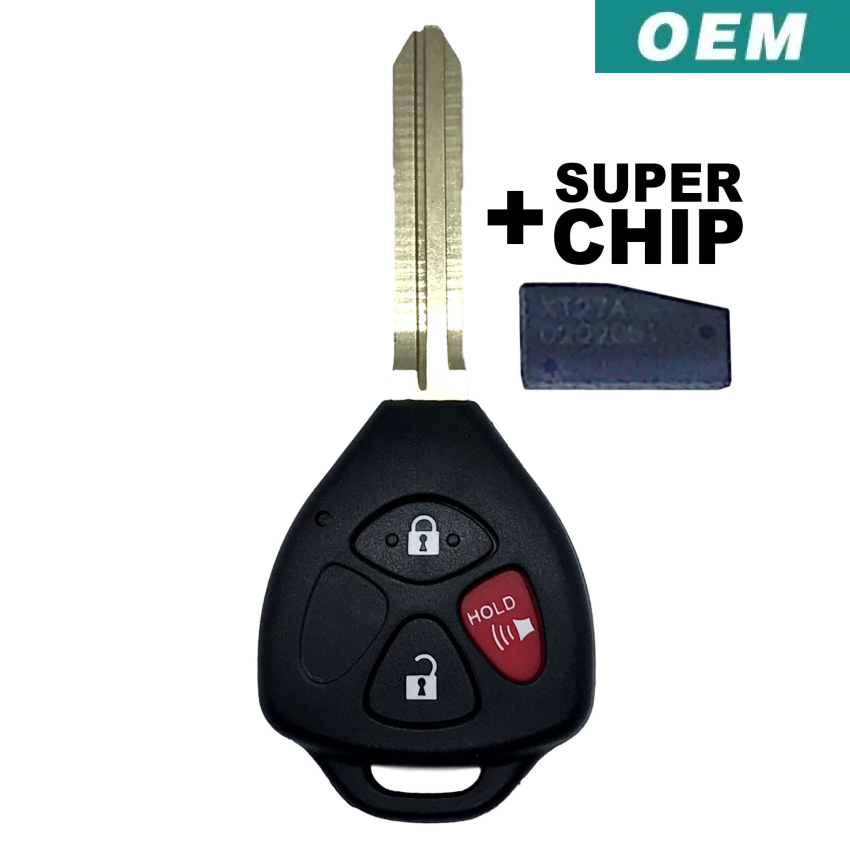 Toyota 4Runner Highlander RAV4 Yaris 2010-2019 OEM 3 Button Remote Head Key HYQ12BBY / HYQ12BDC (Super Chip)