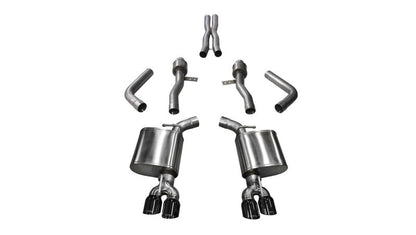 Corsa 17-18 Dodge Challenger 5.7L V8 Sport Cat-Back Dual Rear Exit w/3.5in Black Tips 21005BLK