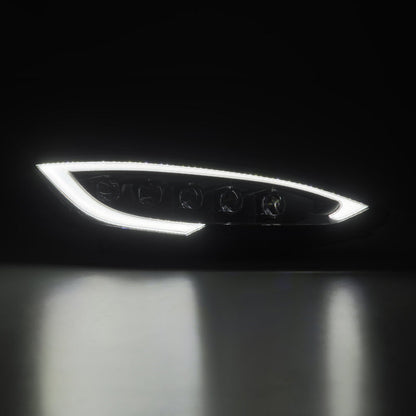 AlphaRex 12-21 Tesla Model S NOVA-Series LED Proj Headlights Blk w/Activtn Light & Seq.Sig / SB DRL 880877 *Discontinued