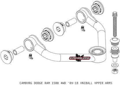 Camburg Dodge RAM 1500 (DS) 4WD 09-21 1.25in Performance Uniball Upper Arms (w/ covers) CAM-810001