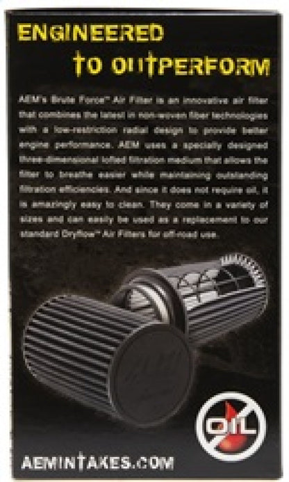 AEM Induction AEM Dryflow 4in. X 9in. Round Tapered Air Filter 21-2059BF
