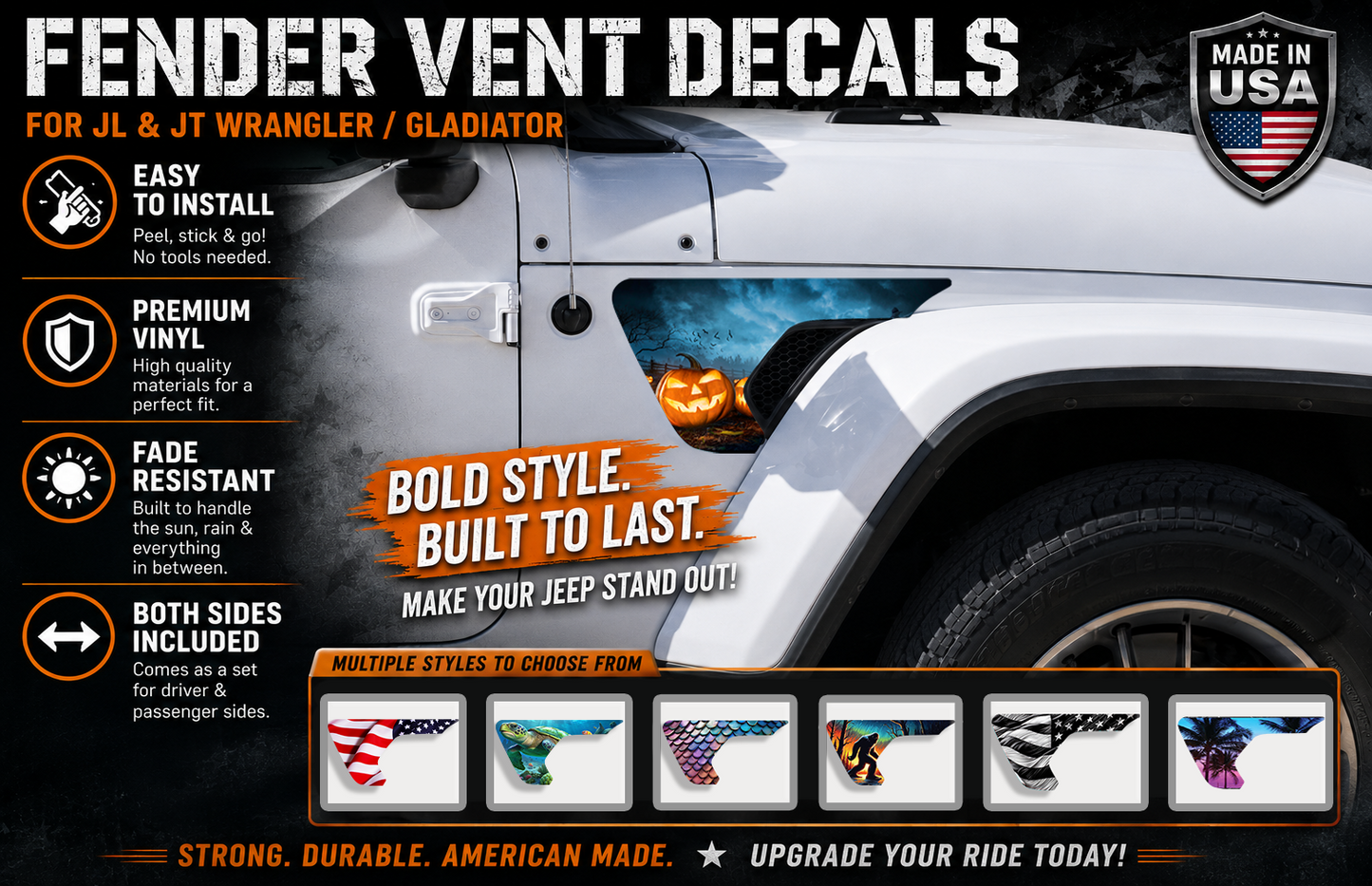 Pumpkin patch fender vent for the JL or JT 2018 or newer 95