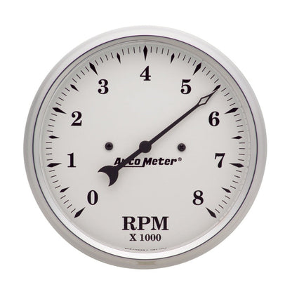 Autometer 5 inch 8000rpm In-Dash Old Tyme Tachometer - White 1699