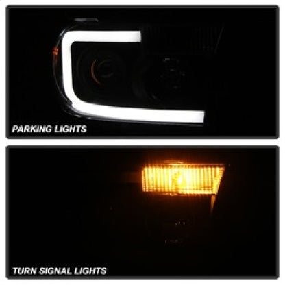 SPYDER Xtune Toyota Tundra 07-13 LED Light Bar Projector Headlights Black PRO-JH-TTU07-LED-BK 9027888