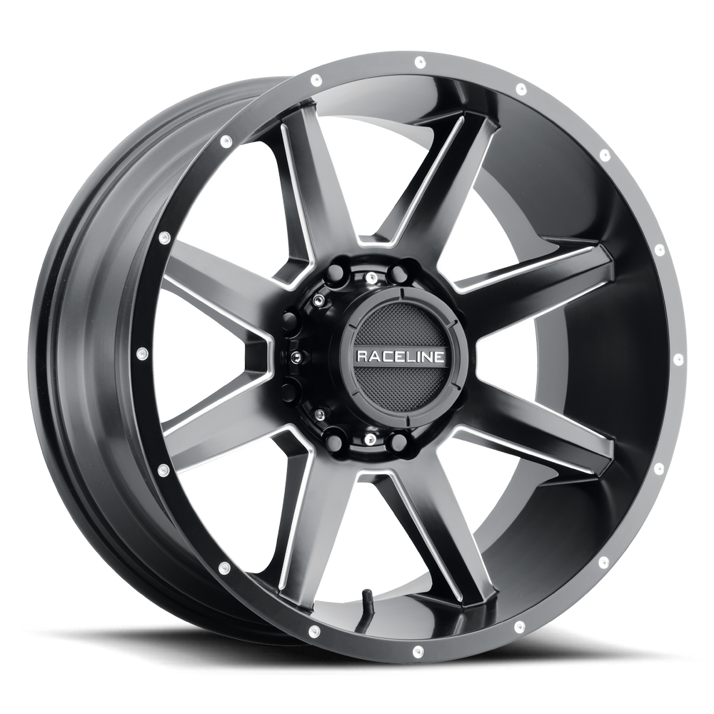 Raceline STRYKER SATIN BLACK MILLED 17X9 5X127 -12mm