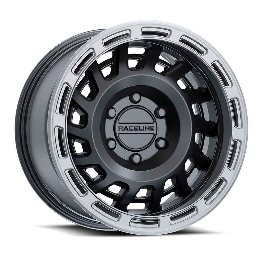 Raceline HALO SATIN BLACK W/ SILVER RING 18X9 6X135 +18mm