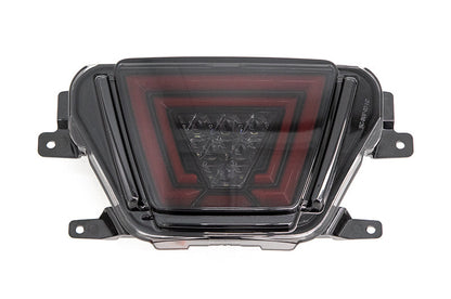 OLM V1 F1 Style Rear Brake / Fog / Reverse Light - Smoke Lens / Gloss Black Base / Red Bar) - 2020-2024 Toyota GR Supra