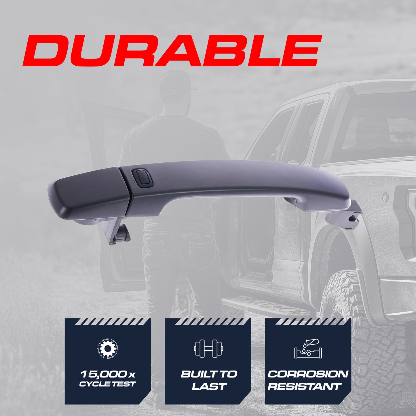Exterior Door Handle Black Primed Replacement for Nissan Altima Coupe 08-13, Altima Sedan 07-12, Altima Hybrid 07-11, Sentra 07-12 OE Part # 80606-JA59A | Front Right Passenger Side w/o Keyhole Cover