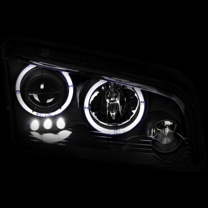 Anzo 2006-2010 Dodge Charger Projector Headlights w/ Halo Black