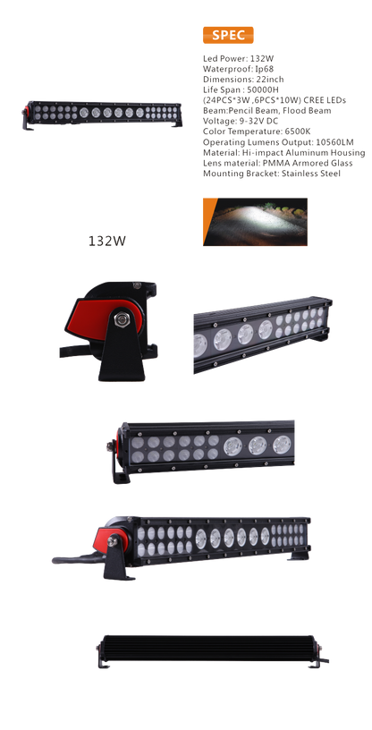 22 inch Remote Controlled LED Light Bar CA Legal