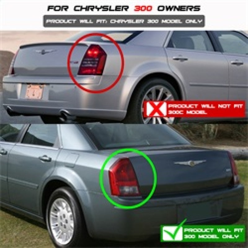 Spyder Chrysler 300 05-07 LED Tail Lights Black ALT-YD-CHR305-LED-BK 5001627