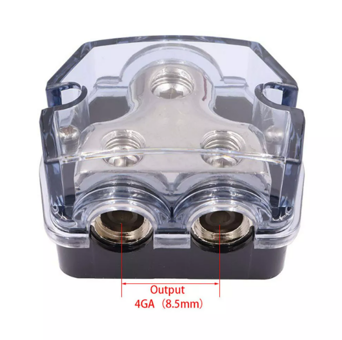2 Way Distribution Block 0-4 AWG In, 4-8 AWG Out Power or Ground