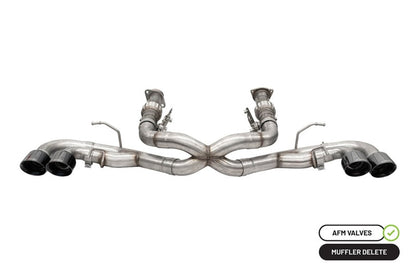Corsa 2020 Corvette C8 3in Xtreme Cat-Back Exhaust 4.5in Blk Quad Tips - Integrates stock AFM Valve 21102BLK
