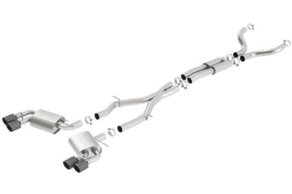 Borla 16-17 Chevy Camaro 6.2L 4in Dual CF Tips w/Black Core Dual Split Exit ATAK Catback Exhaust 140688CFBA