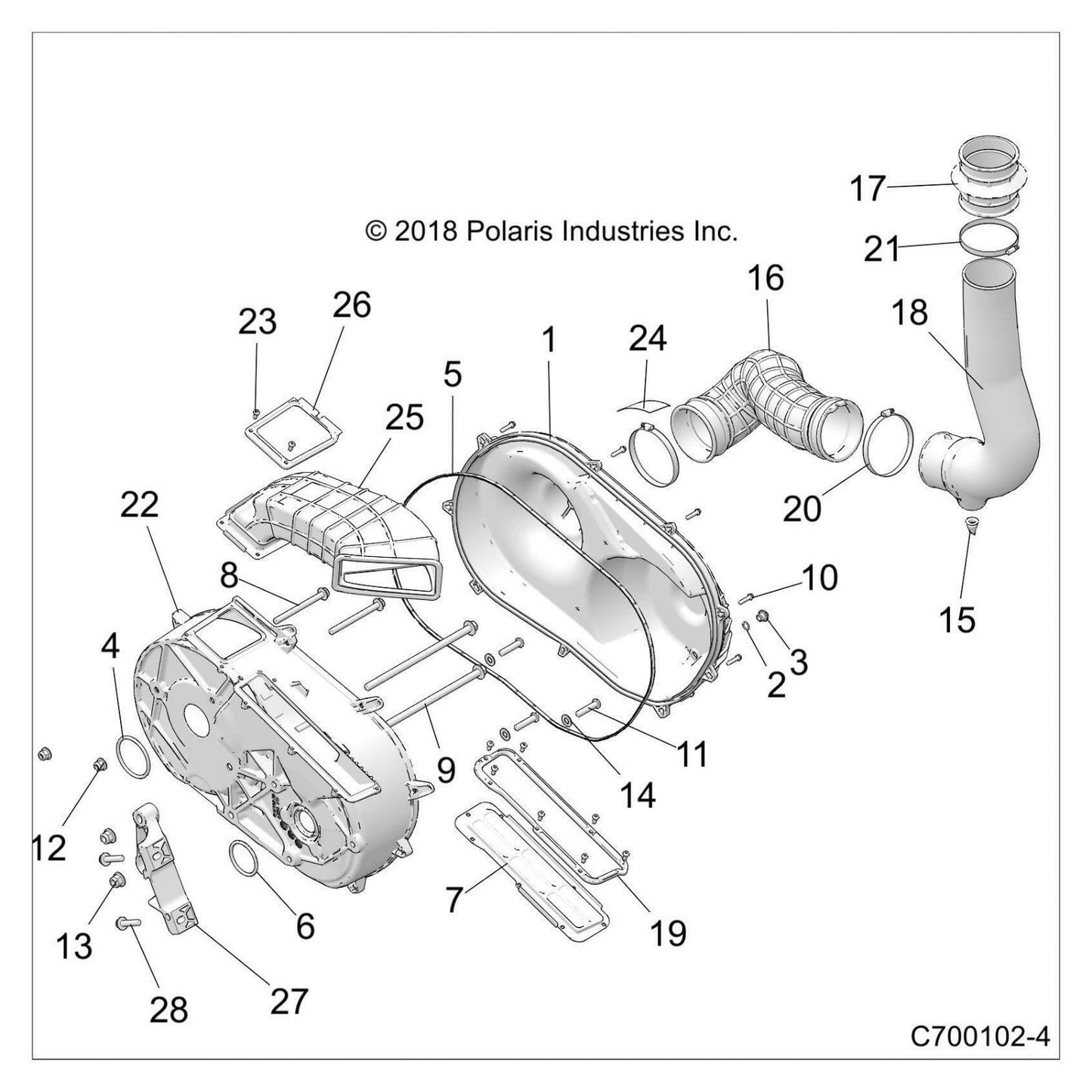 OEM Polaris Outer Clutch Cover 2637068 RZR XPT Turbo S RS1