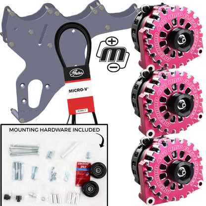 Mechman Triple Alternator Kit 1999-2004 GM Truck / SUV - Pink