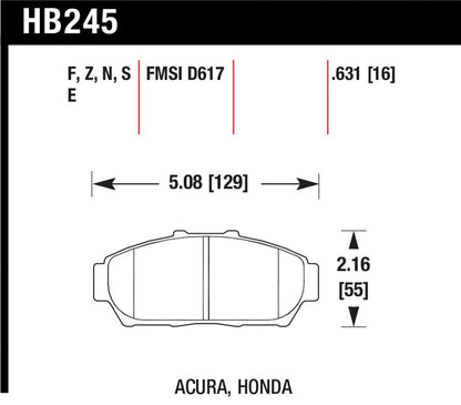 Hawk 94-01 Acura Integra (excl Type R)  DTC-60 Race Front Brake Pads