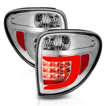 ANZO 2004-2007 Dodge Grand Caravan LED Tail Lights w/ Light Bar Chrome Housing Clear Lens 311367