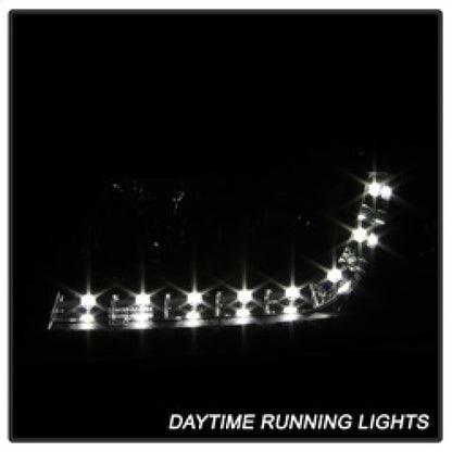 Spyder Audi A6 02-04 Projector Headlights Halogen Model Only - DRL Black PRO-YD-ADA601-DRL-BK 5008657