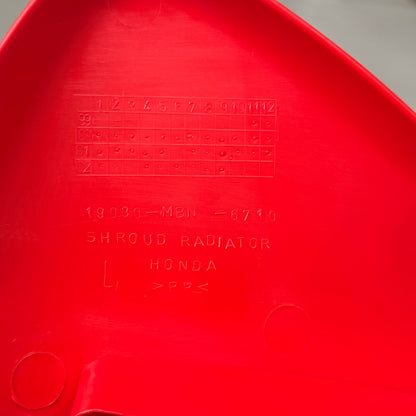 HONDA Shroud Set L. Radiator Genuine OEM Red/Black 19072-MBN-A30ZA