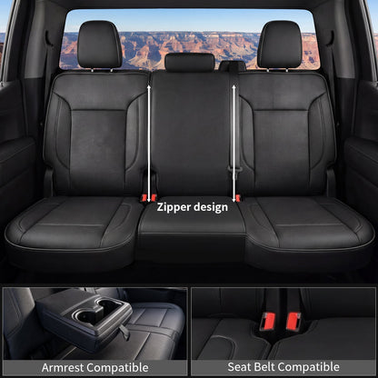 Umbrauto Custom Seat Covers for Silverado and GMC Sierra,Waterproof Nappa Leather Full Set Seatcovers for Chevy Silverado/GMC Sierra 2007-2013 & 2019-2026 1500, 2020-2026 2500HD 3500HD Crew/Double/Extended Cab