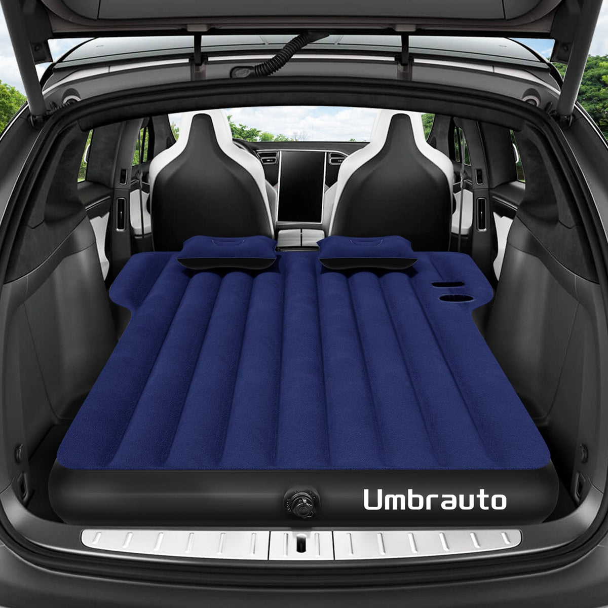 Umbrauto Tesla Y Car Camping SUV Thicken Air Mattress Blue