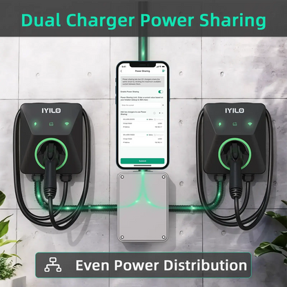 IYILO Pro Level 2 EV Charger J1772 Hardwired with energy meter - 48A