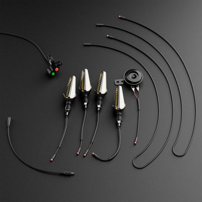 Red Flowing LED Turn Signal Lights Kit with Horn for Super73
