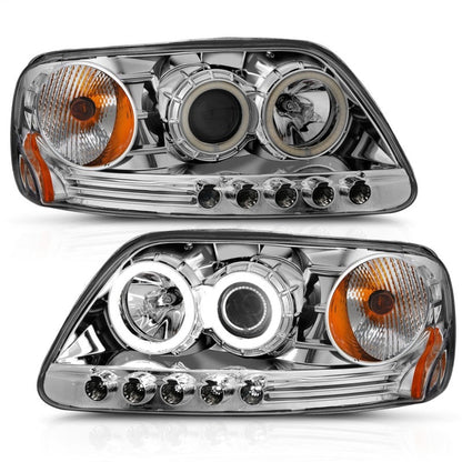 Anzo 1997.5-2003 Ford F-150 Projector Headlights w/ Halo Chrome 1pc