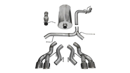 Corsa Performance 12-13 Cadillac Escalade DUB 6.2L V8 Polished Sport Cat-Back Exhaust