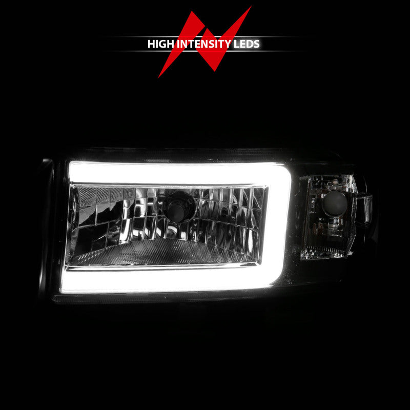 ANZO 94-02 Dodge RAM Crystal Headlight - w/ Light Bar Chrome Housing 111555