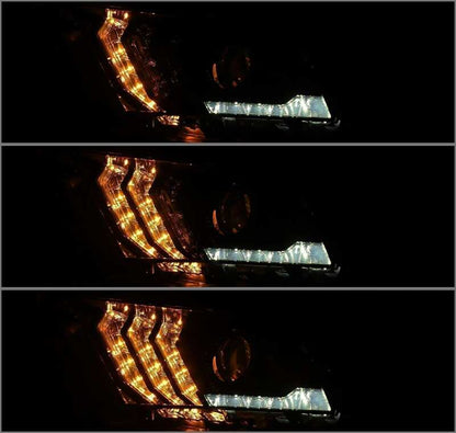 AlphaRex 10-12 Ford Mustang PRO-Series Projector Headlights Plank Style Black w/Top/Bottom DRL 880112 *Discontinued