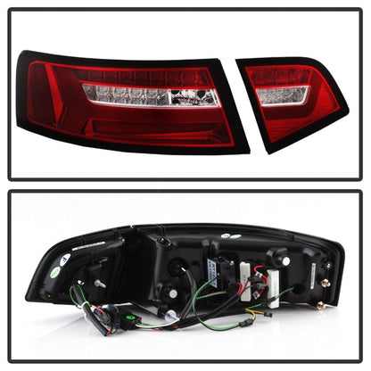 Spyder 09-12 Audi A6 LED Tail Lights - Red Clear (ALT-YD-AA609-LED-RC) 5085191