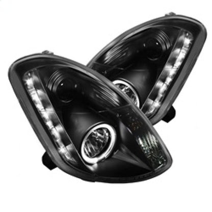 Spyder Infiniti G35 03-04 4DR Projector Halogen - LED Halo DRL Blk High H4 PRO-YD-IG35034D-DRL-BK 5031747