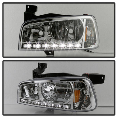 SPYDER Xtune Dodge Charger 06-10 1Pc LED Crystal Headlights Chrome HD-ON-DCH05-1PC-LED-C 5017628