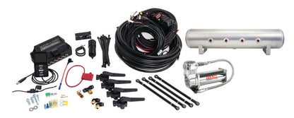 AIRLIFT 3H(1/4"Air Line,4 Gallon 7-Port Lightweight Raw Alum.,VIAIR 444C Comp)