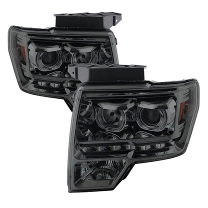 SPYDER Xtune Ford F150 09-14 Projector Headlights Halogen Model Only LED Halo Smoked PRO-JH-FF15009-CFB-SM 9032257
