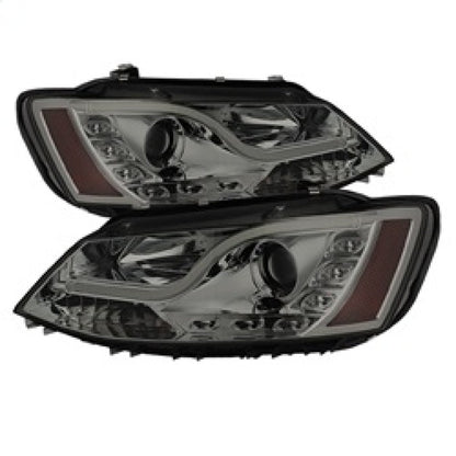 Spyder Volkswagen Jetta 11-14 Projector Headlights Halogen Light Tube DRL Smke PRO-YD-VJ11-LTDRL-SM 5073655