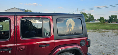Highland cow Rear quarter window see through graphic.
