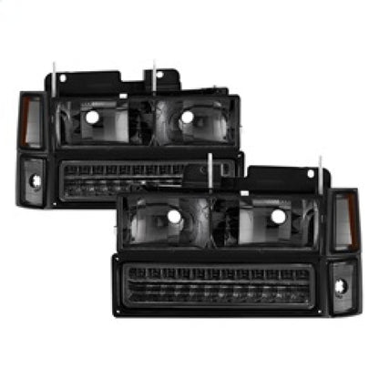 SPYDER Xtune 92-94 Blazer Full Size Corner/LED Bumper Headlights Smoke HD-JH-CCK88-LED-AM-SM-SET 5069566