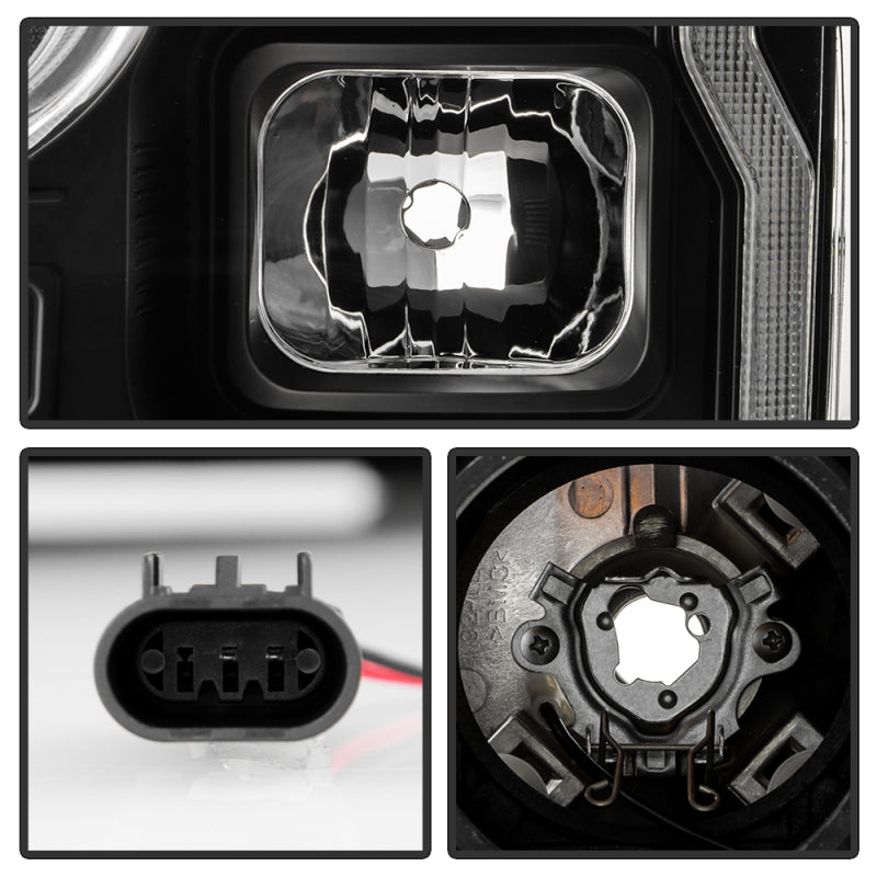 SPYDER Signature 20-22 Ford F250/F350 (Halogen) Proj. Headlights - Black (PRO-YD-FS20HALSI-SEQ-BK) 5088628