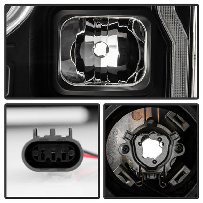 SPYDER Signature 20-22 Ford F250/F350 (Halogen) Proj. Headlights - Black (PRO-YD-FS20HALSI-SEQ-BK) 5088628